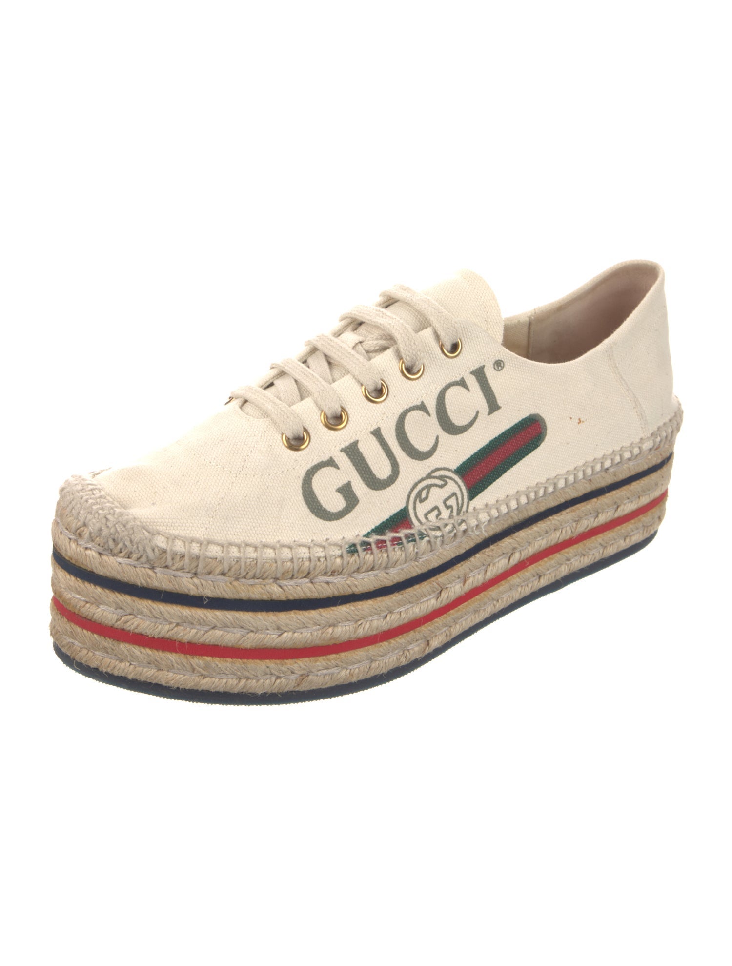Gucci Web Accent Canvas Espadrille Sneakers